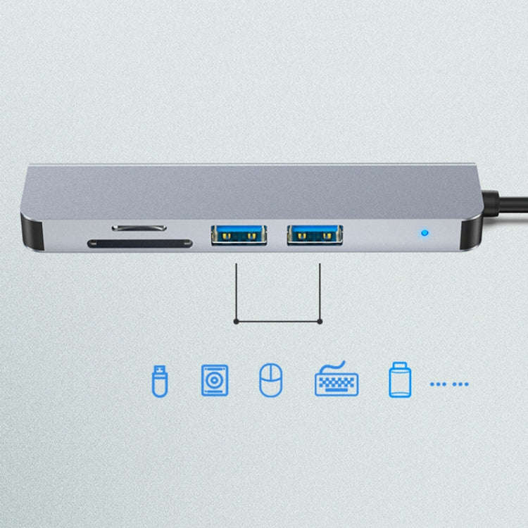 5 in 1 USB-C / Type-C to 4K HDMI + SD / TF Card Slot + USB 2.0 + USB 3.0 Multifunctional Docking ...