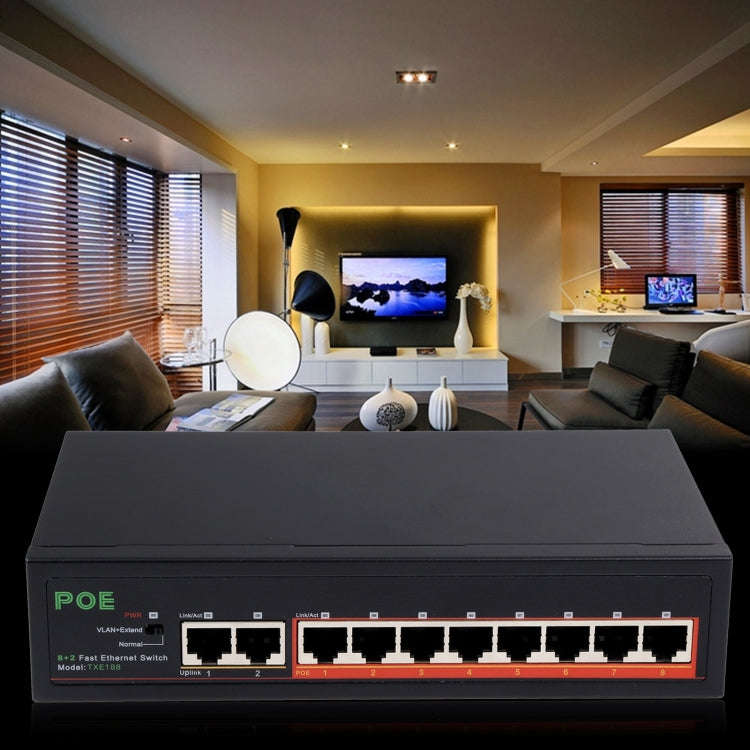 8 Ports 10/100Mbps POE Switch IEEE802.3af Power Over Ethernet Network Switch for IP Camera VoIP P...