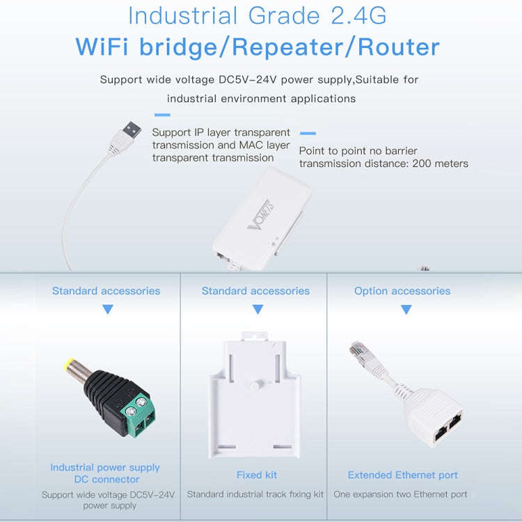 VONETS VAP11G-500S High Power CPE 20dbm Mini WiFi 300Mbps Bridge WiFi Repeater Signal Booster, Ou...