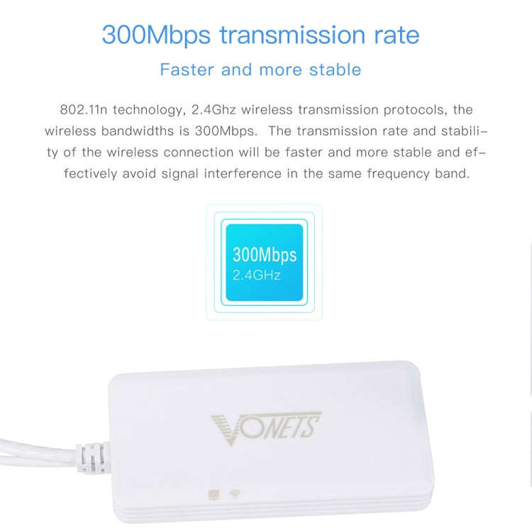 VONETS VAP11G-500S High Power CPE 20dbm Mini WiFi 300Mbps Bridge WiFi Repeater Signal Booster, Ou...
