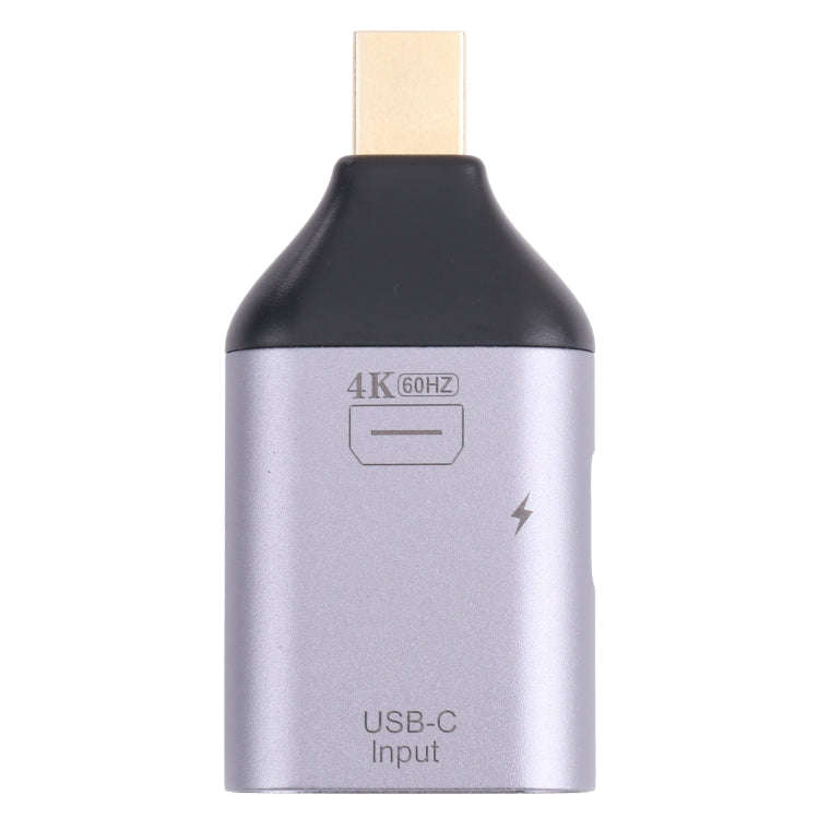 2 in 1 4K 60Hz Mini DP Male to USB-C / Type-C Charging + USB-C / Type-C Female Adapter