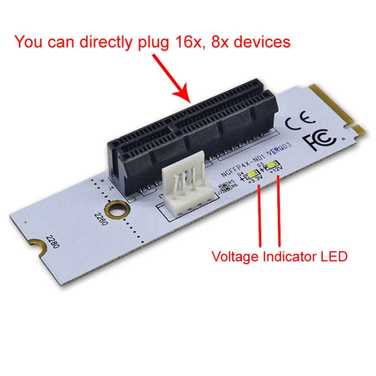 NGFF M.2 Key M to PCI-E 1X / 4X / 8X / 16X Graphics Card Mining Slot Adapter Riser Converter Card...