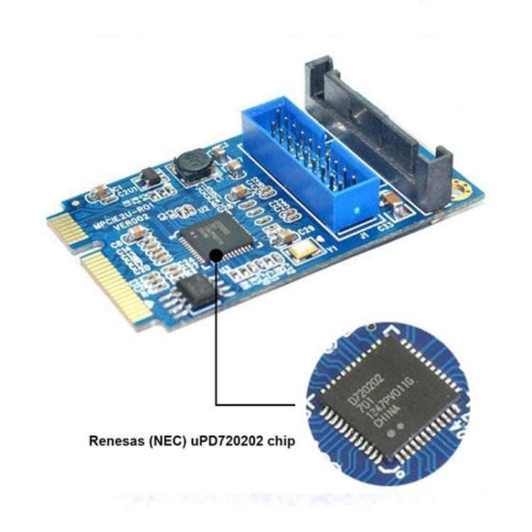 MINI PCI-E to USB 3.0 Front 19 Pin Desktop PC Expansion Card (Blue)