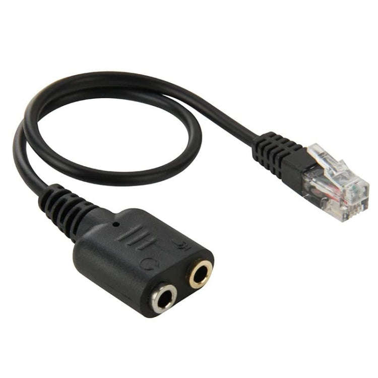 Dual 3.5mm Female to RJ9 PC / Mobile Phones Headset to Office Phone Adapter Convertor Cable, Leng...