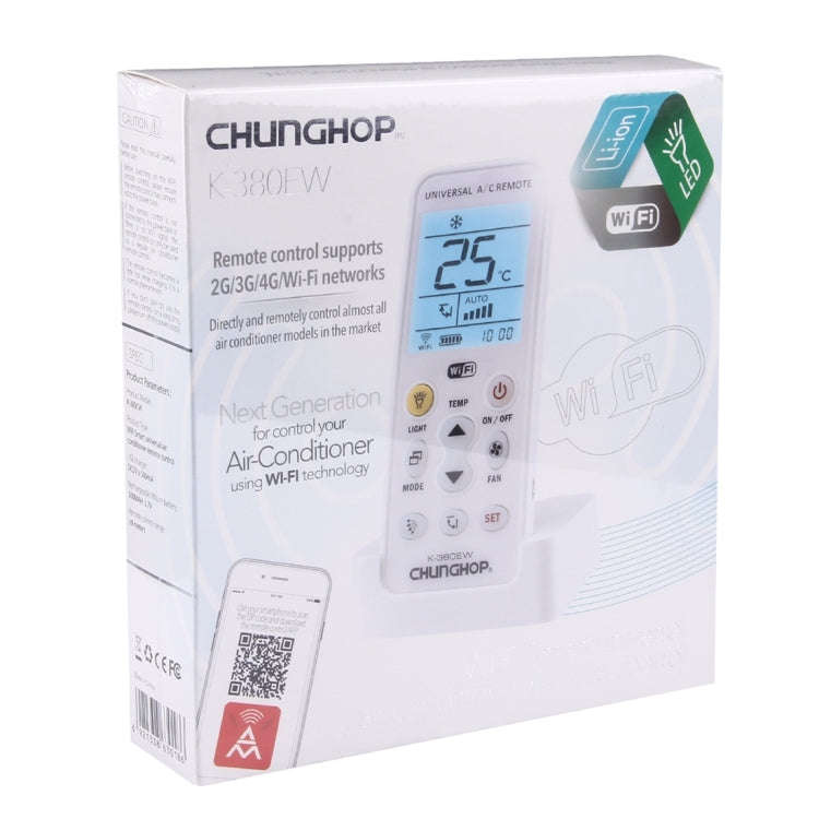 CHUNGHOP K-380EW WiFi Smart Universal LCD Air-Conditioner Remote Control with Holder, Support 2G ...