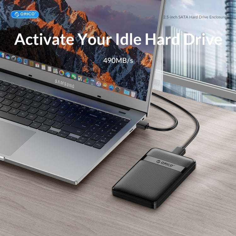 ORICO 2577U3-V1 Grid Texture Design 2.5 inch USB3.0 Micro-B Hard Drive Enclosure Box(Black)