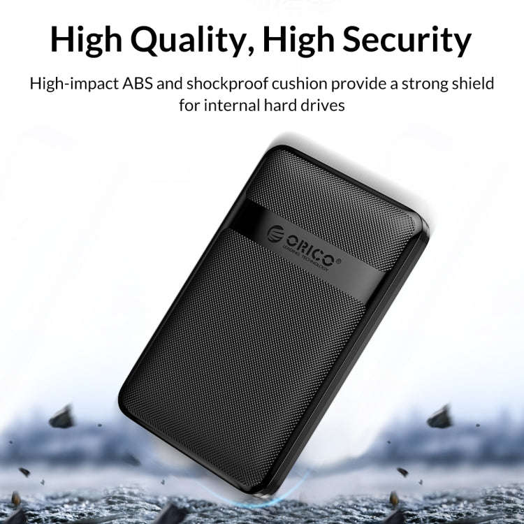 ORICO 2577U3-V1 Grid Texture Design 2.5 inch USB3.0 Micro-B Hard Drive Enclosure Box(Black)