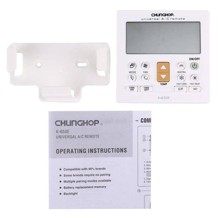 CHUNGHOP K-650E Universal LCD Air-Conditioner Remote Controller with Bracket