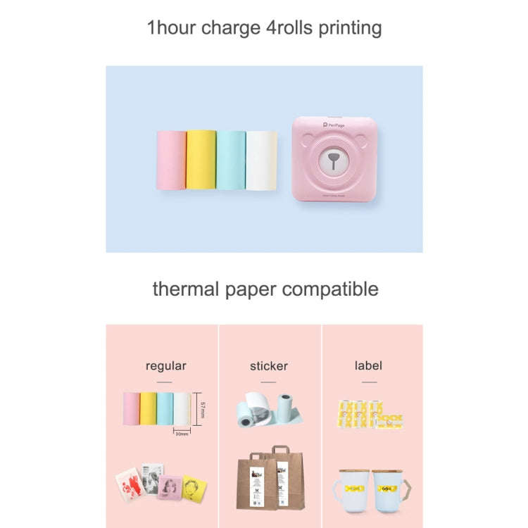 Peripage A6 Portable Inkless Pocket Thermal Bluetooth Printer(Pink)