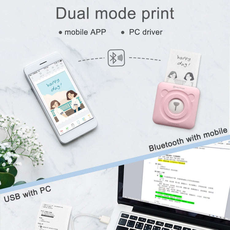 Peripage A6 Portable Inkless Pocket Thermal Bluetooth Printer(Pink)