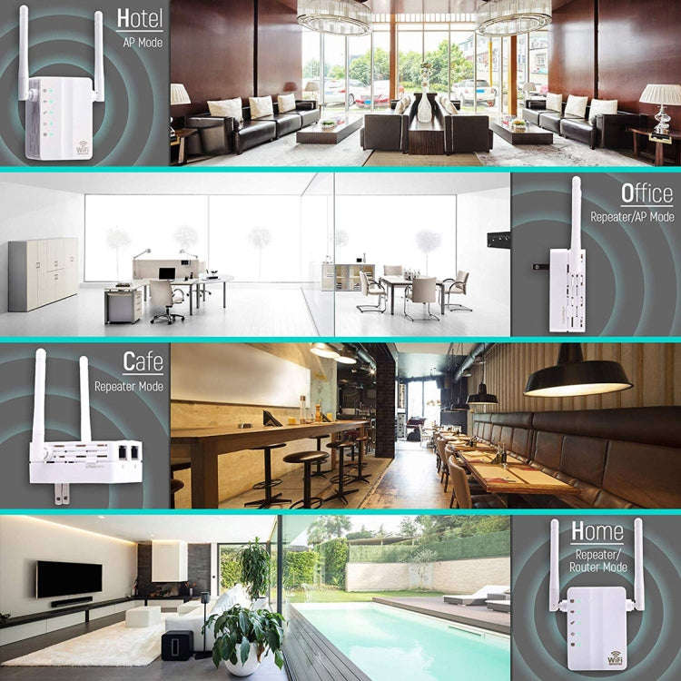 300Mbps Wireless-N Range Extender WiFi Repeater Signal Booster Network Router with 2 External Ant...