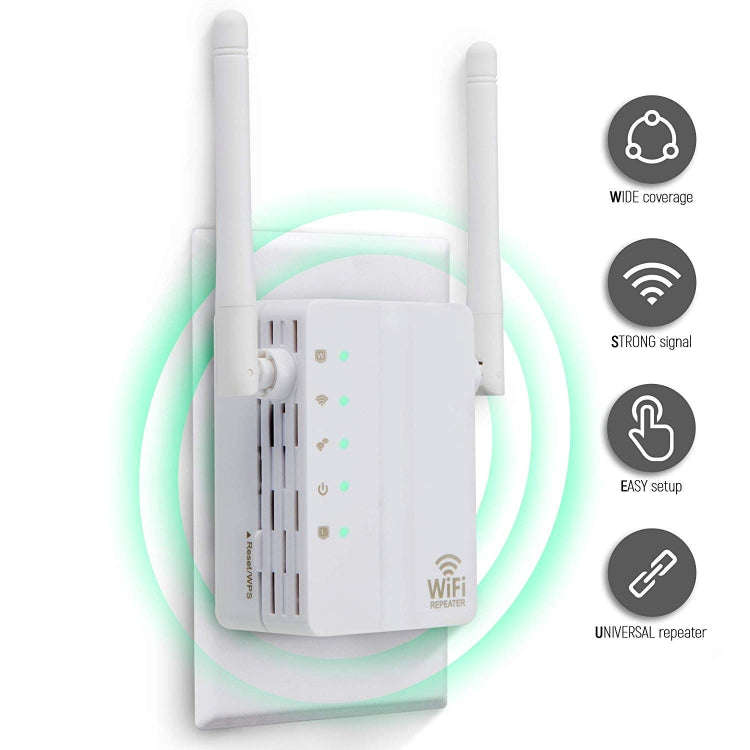 300Mbps Wireless-N Range Extender WiFi Repeater Signal Booster Network Router with 2 External Ant...