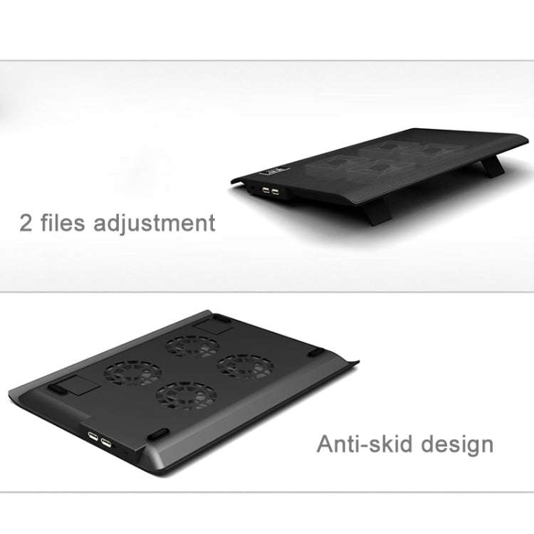 NUOXI L112A Four Fans Adjustable Speed Silent Notebook Computer Cooling Base USB Cooler Pad with ...