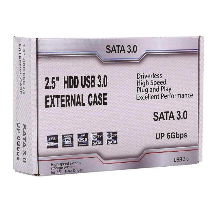2.5 inch HDD Enclosure 6Gbps SATA 3.0 to USB 3.0 Hard Disk Drive Box External Case(Blue)