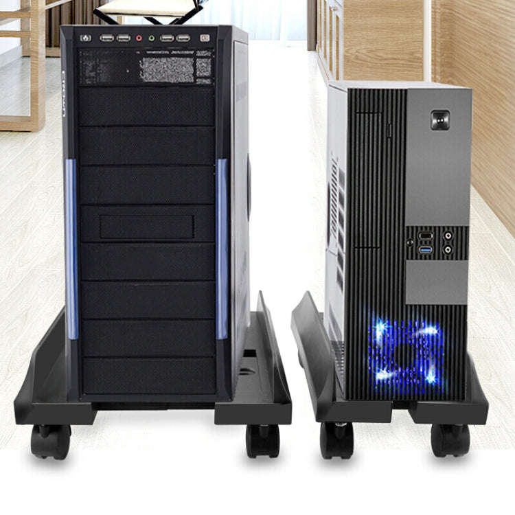 Computer Mainframe Host Adjustable Bracket  with Wheel, Size: S(Black)