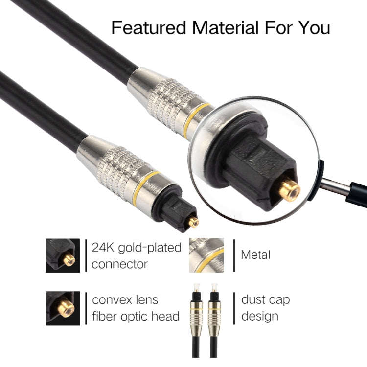 20m OD6.0mm Nickel Plated Metal Head Toslink Male to Male Digital Optical Audio Cable