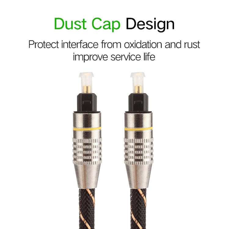 10m OD6.0mm Gold Plated Metal Head Woven Net Line Toslink Male to Male Digital Optical Audio Cable