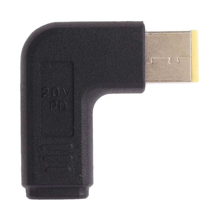 USB-C / Type-C Female to Lenovo Big Square Male Plug Elbow Adapter Connector for Lenovo Laptops