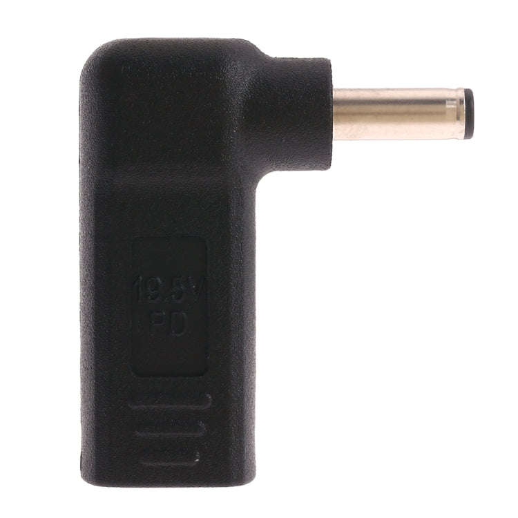 USB-C / Type-C Female to 4.5 x 3.0mm Male Plug Elbow Adapter Connector (Black)