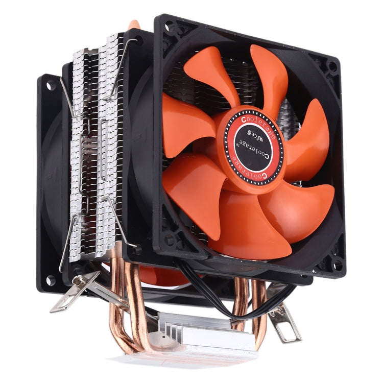 CoolAge AMD CPU Heatsink Hydraulic Bearing Cooling Fan Double Cooling Fan 3 Pin for Intel LGA775 ...