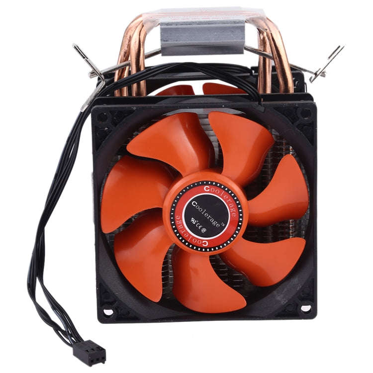 CoolAge AMD CPU Heatsink Hydraulic Bearing Cooling Fan Double Cooling Fan 3 Pin for Intel LGA775 ...