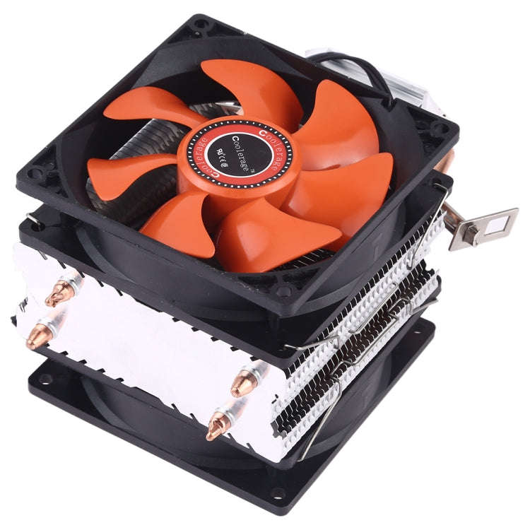 CoolAge AMD CPU Heatsink Hydraulic Bearing Cooling Fan Double Cooling Fan 3 Pin for Intel LGA775 ...