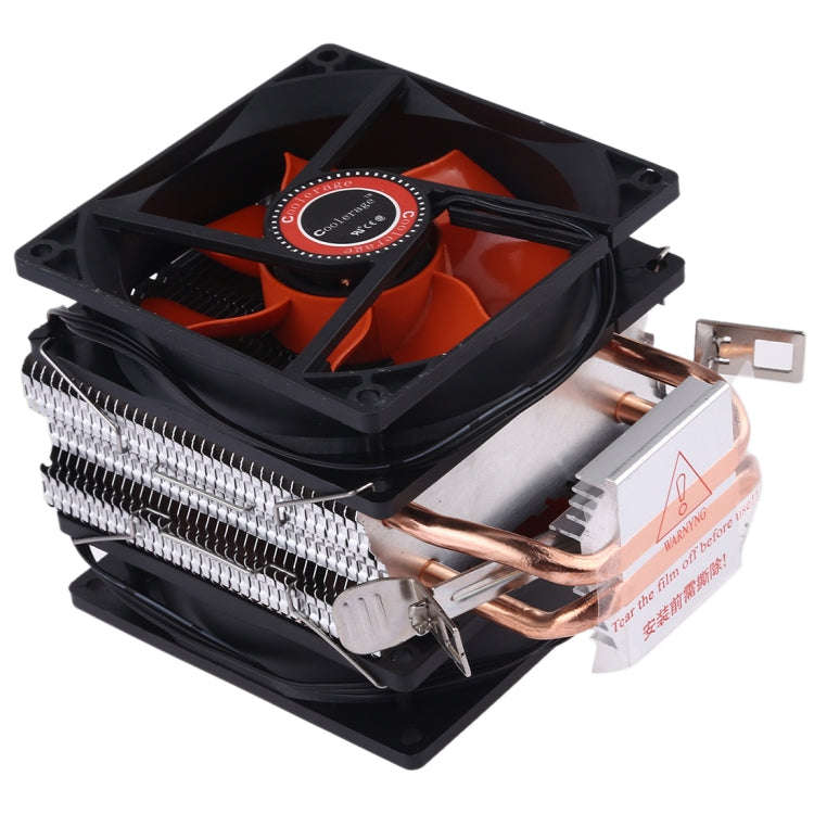 CoolAge AMD CPU Heatsink Hydraulic Bearing Cooling Fan Double Cooling Fan 3 Pin for Intel LGA775 ...