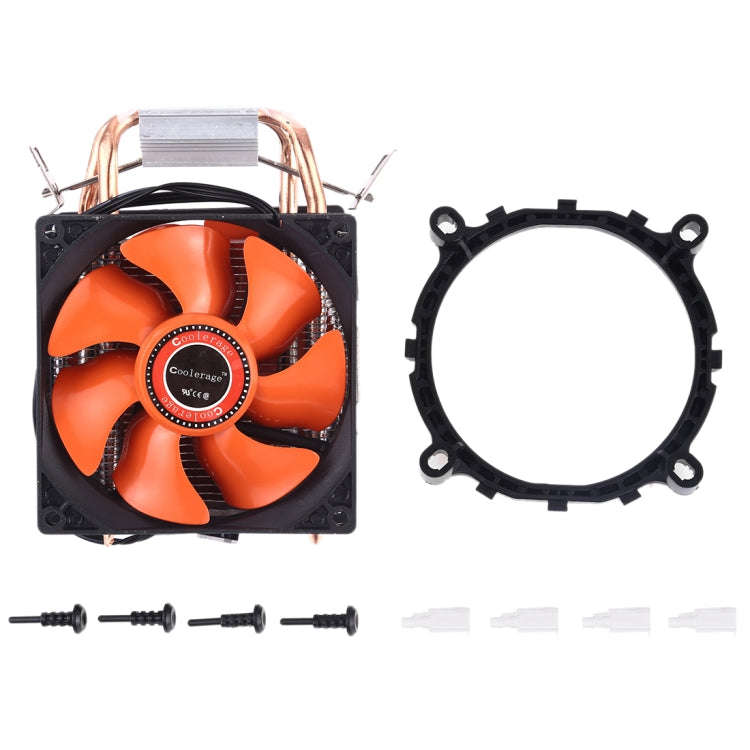 CoolAge AMD CPU Heatsink Hydraulic Bearing Cooling Fan Double Cooling Fan 3 Pin for Intel LGA775 ...