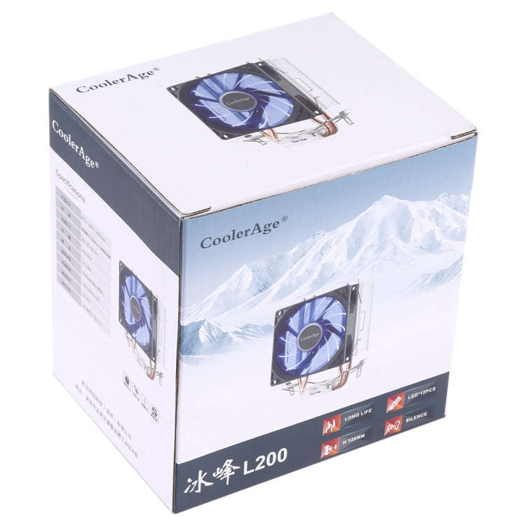 CoolAge AMD CPU Heatsink Hydraulic Bearing Cooling Fan Double Cooling Fan 3 Pin for Intel LGA775 ...