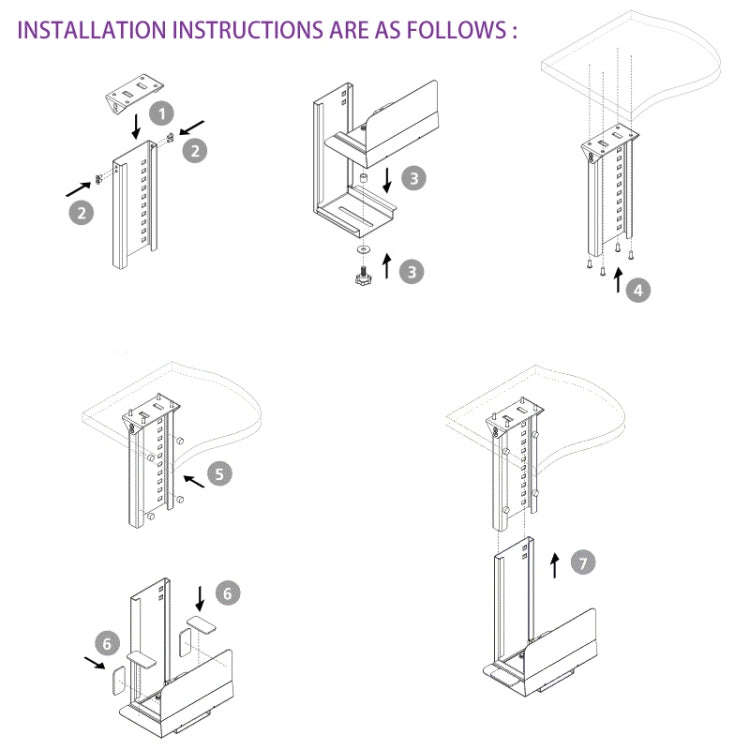 Universal PC Case Holder CPU Stand Hanging Adjustable Computer Mainframe Host Bracket, 300-500mm ...