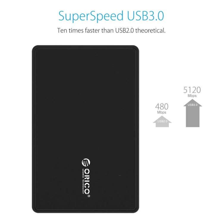 ORICO 2588US3 USB3.0 External Hard Disk Box Storage Case for 2.5 inch SATA HDD / SSD 9.5mm Laptop...