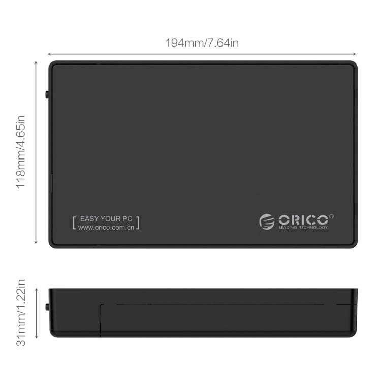 ORICO 3588C3 SATA 3.0 to USB-C / Type-C 2.5 / 3.5 inch SSD / SATA HDD Enclosure Storage Support U...