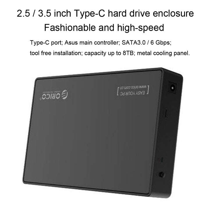 ORICO 3588C3 SATA 3.0 to USB-C / Type-C 2.5 / 3.5 inch SSD / SATA HDD Enclosure Storage Support U...