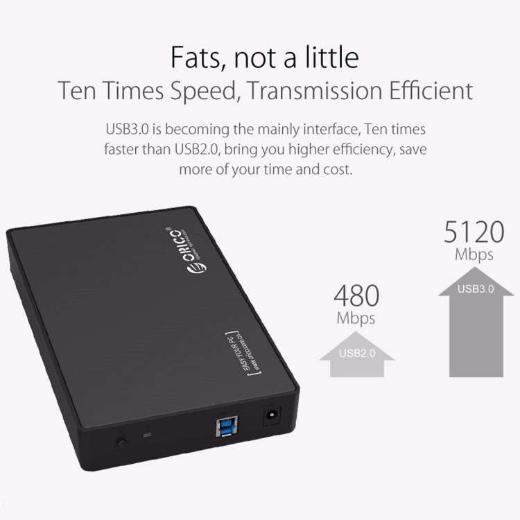 ORICO 3588US3 USB 3.0 Type-B 2.5 / 3.5 inch SSD / SATA HDD Enclosure Storage Hard Disk Box for La...