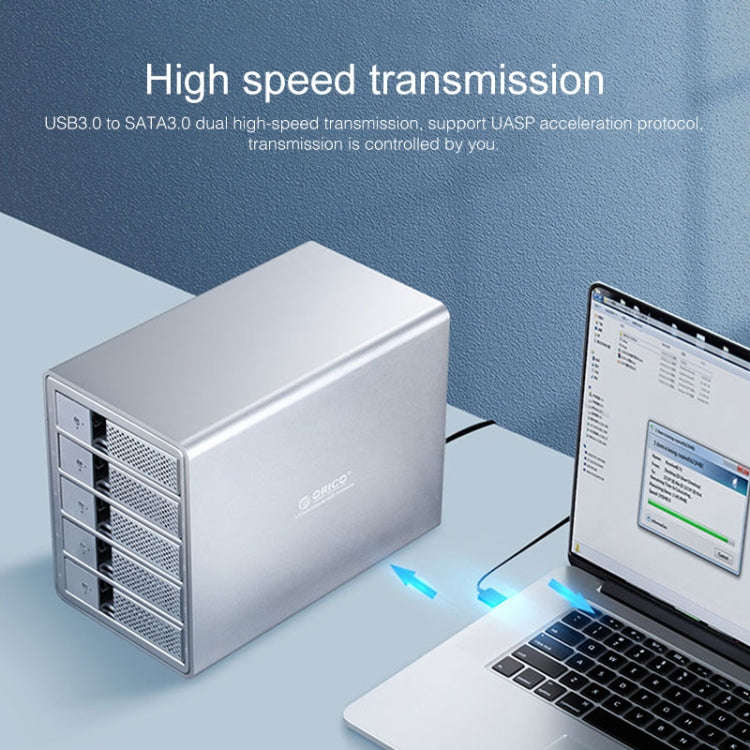 ORICO 9558U3 5-bay USB 3.0 Type-B Aluminum 3.5 inch SSD / SATA HDD Enclosure Storage Hard Disk Bo...