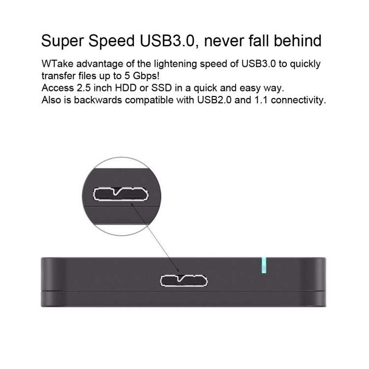 ORICO 2569S3 USB3.0 Micro-B External Hard Disk Box Storage Case for 9.5mm 2.5 inch SATA HDD / SSD...
