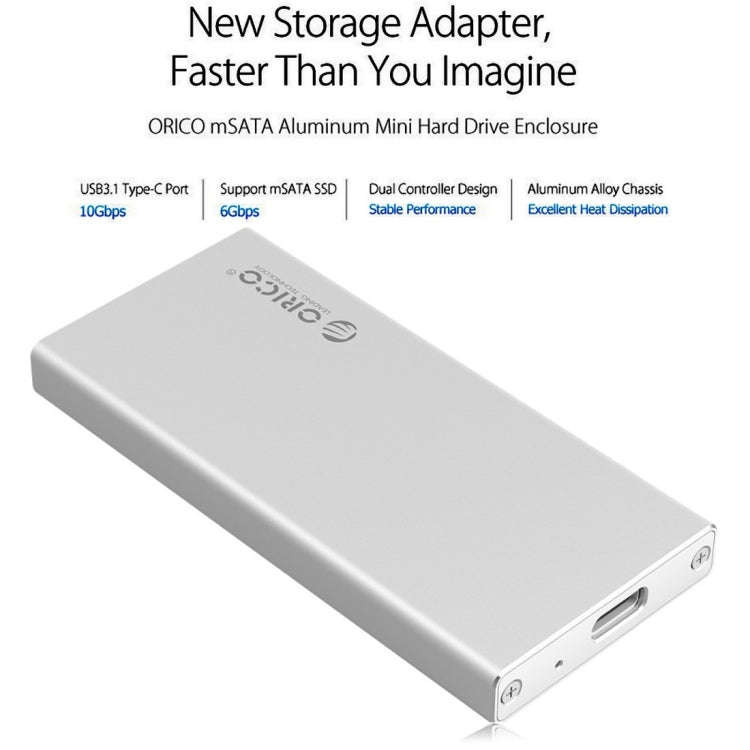ORICO MSA-UC3 USB 3.1 Type C Aluminum External Storage Enclosure Hard Disk Box for 50mm x 30mm M-...