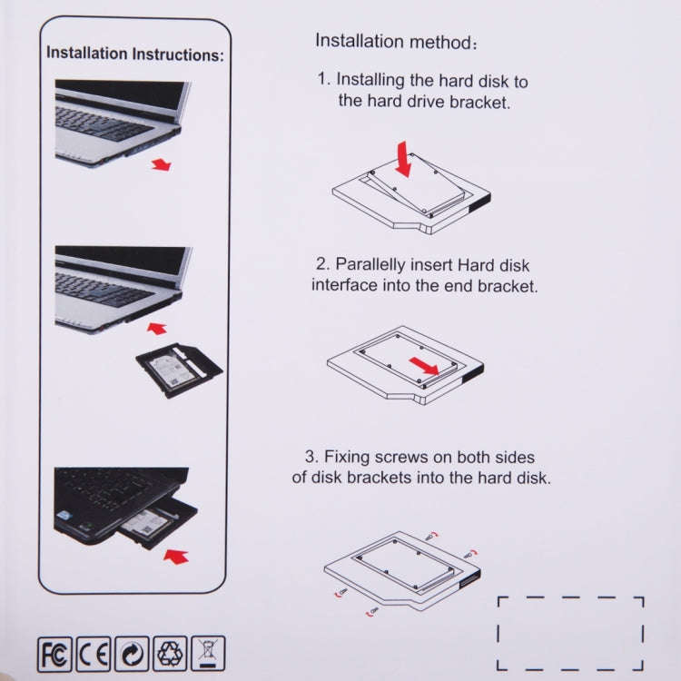 Universal 9 / 9.5mm SATA3 Hard Disk Drive HDD Caddy Adapter Bay Bracket for Notebook(Black)