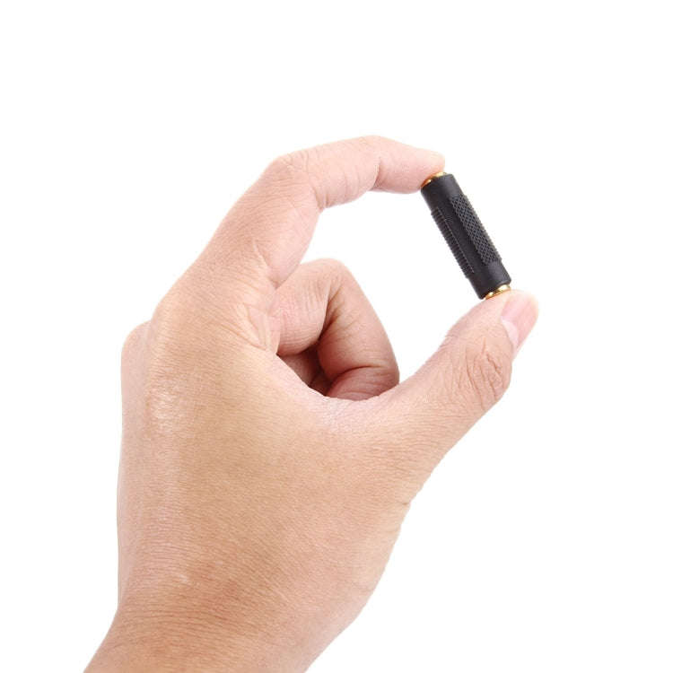 Gold Plated 3.5mm  Female Jack to 3.5mm Female Jack Audio Adapter(Black)