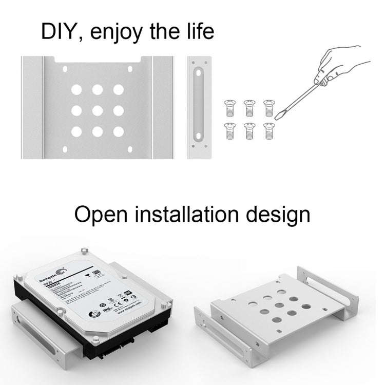 ORICO AC52535-1S 2.5 & 3.5 inch SSD Solid State Rack Aluminum Hard Drive Caddy(Silver)