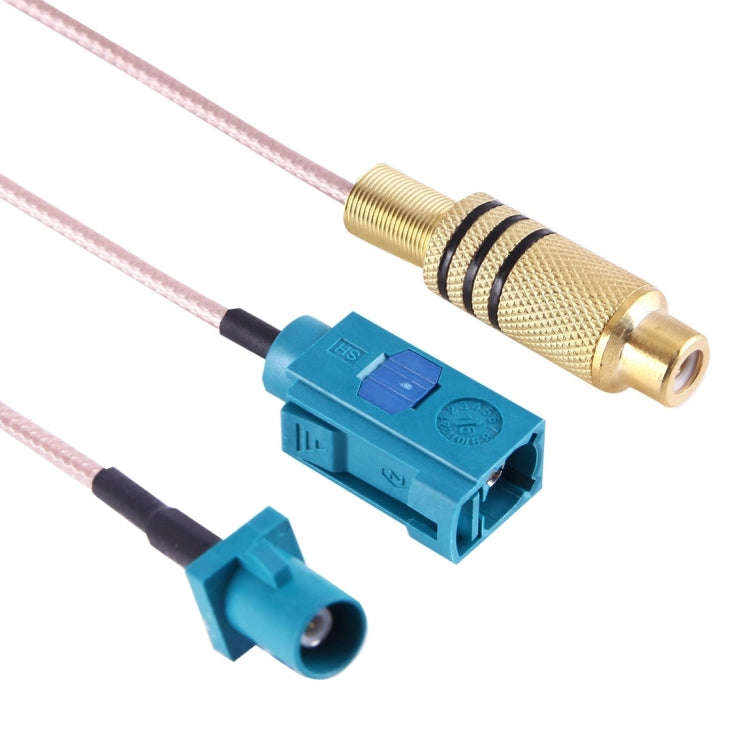 15cm RCA Female to  FAKRA Male + FAKRA Z Type Female RG316 Cable with Spring