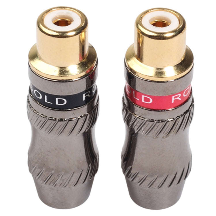 REXLIS TR026-1 2 PCS RCA Female Plug Audio Jack Gold Plated Adapter for DIY Audio Cable & Video c...