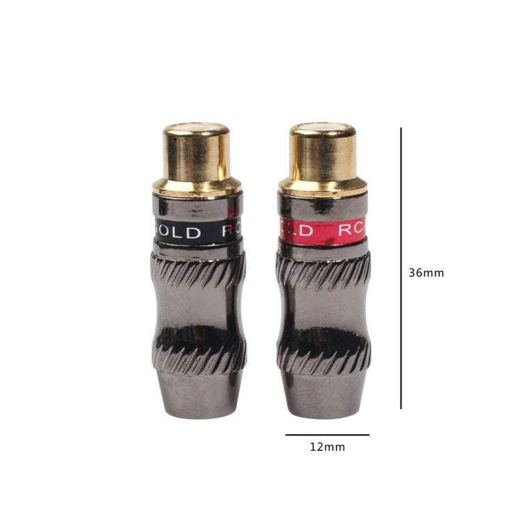 REXLIS TR026-1 2 PCS RCA Female Plug Audio Jack Gold Plated Adapter for DIY Audio Cable & Video c...