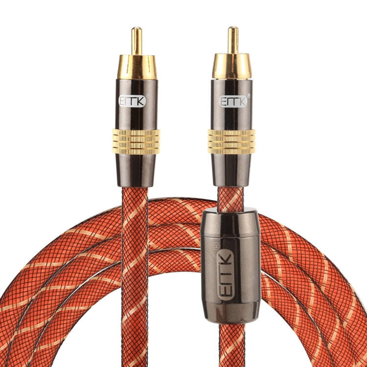 EMK TZ/A 1.5m OD8.0mm Gold Plated Metal Head RCA to RCA Plug Digital Coaxial Interconnect Cable A...