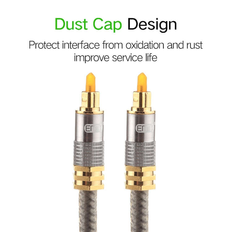 EMK YL-A 8m OD8.0mm Gold Plated Metal Head Toslink Male to Male Digital Optical Audio Cable