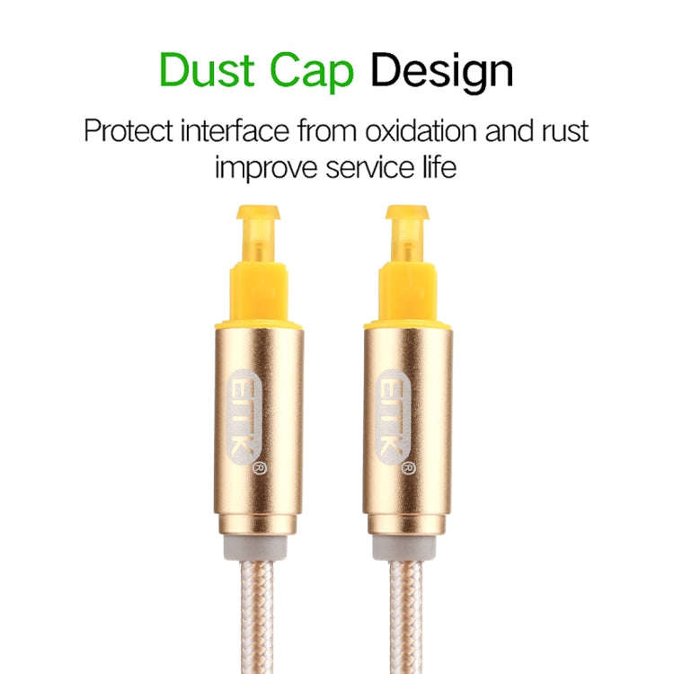 EMK 1m OD4.0mm Gold Plated Metal Head Woven Line Toslink Male to Male Digital Optical Audio Cable...