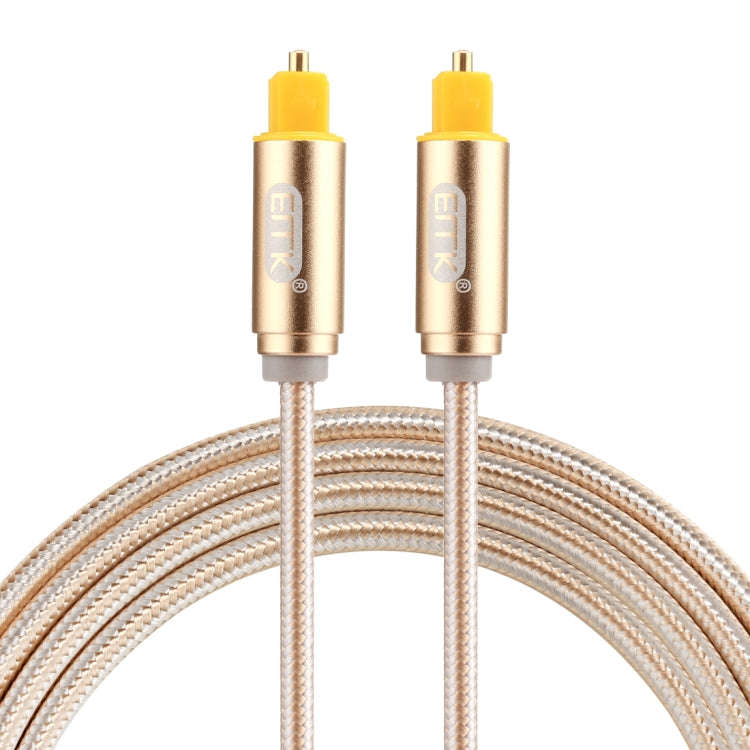 EMK 1.5m OD4.0mm Gold Plated Metal Head Woven Line Toslink Male to Male Digital Optical Audio Cab...