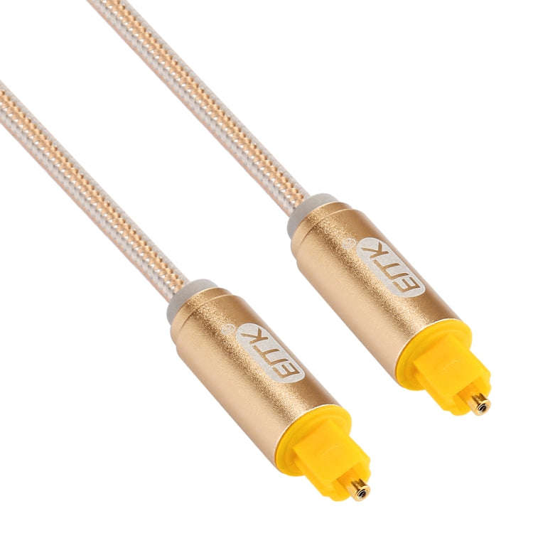 EMK 1.5m OD4.0mm Gold Plated Metal Head Woven Line Toslink Male to Male Digital Optical Audio Cab...