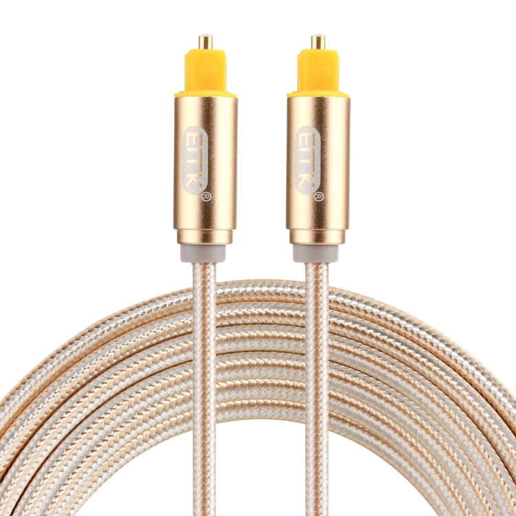 EMK 2m OD4.0mm Gold Plated Metal Head Woven Line Toslink Male to Male Digital Optical Audio Cable...