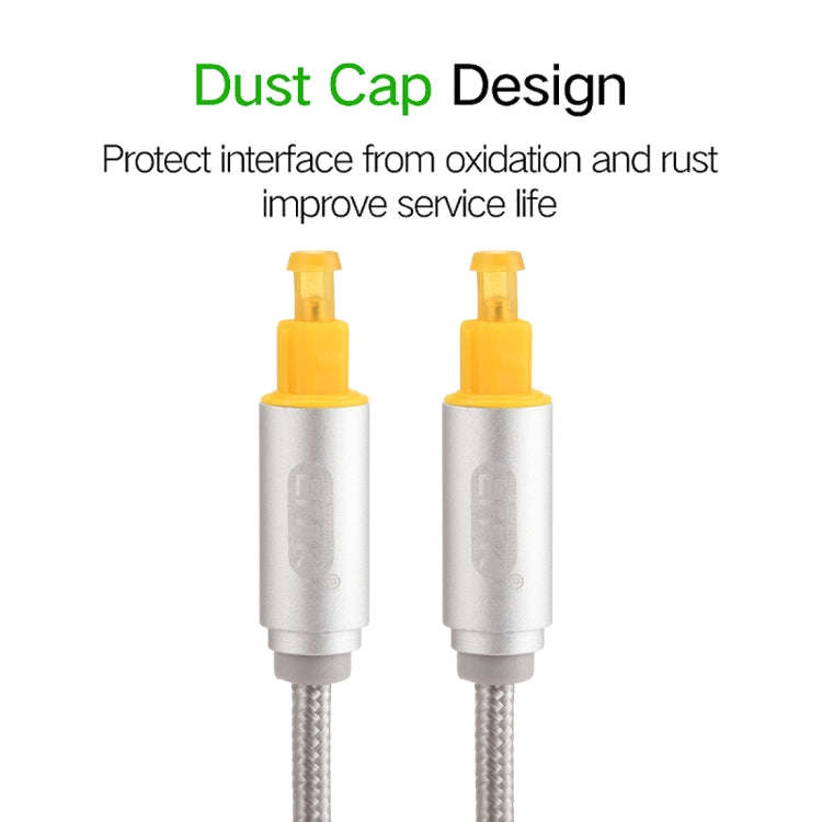 EMK 3m OD4.0mm Gold Plated Metal Head Woven Line Toslink Male to Male Digital Optical Audio Cable...